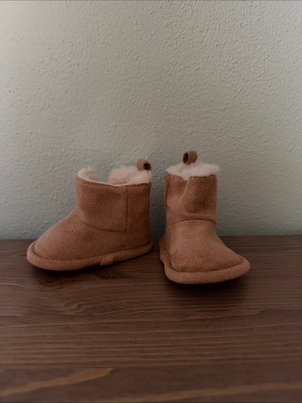 Kids Cozy Shearling-Lined Tan Booties